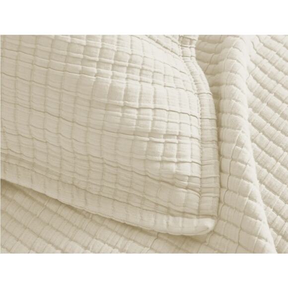 Quince Organic Ribbed Cotton Sham Ivory NWOT - Picture 3 of 3